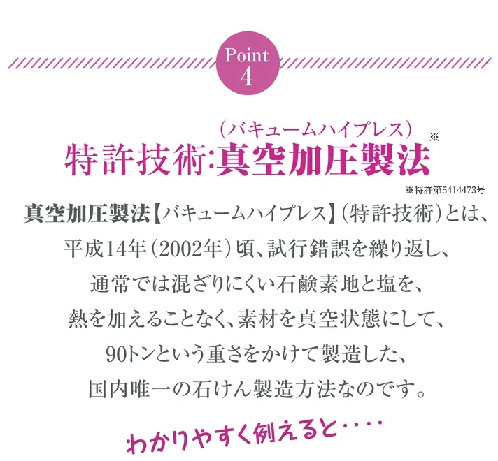 TQ塩石けん皇帝塩入りポイント４特許技術真空加圧製法