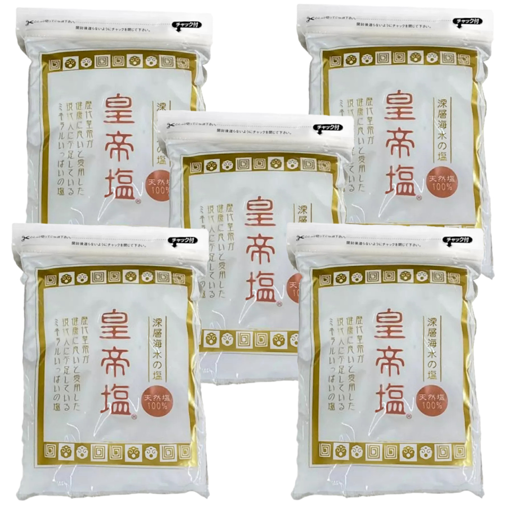非加熱乾燥・無漂白・無添加 天然 生天日海塩　皇帝塩® １Kg × ５袋